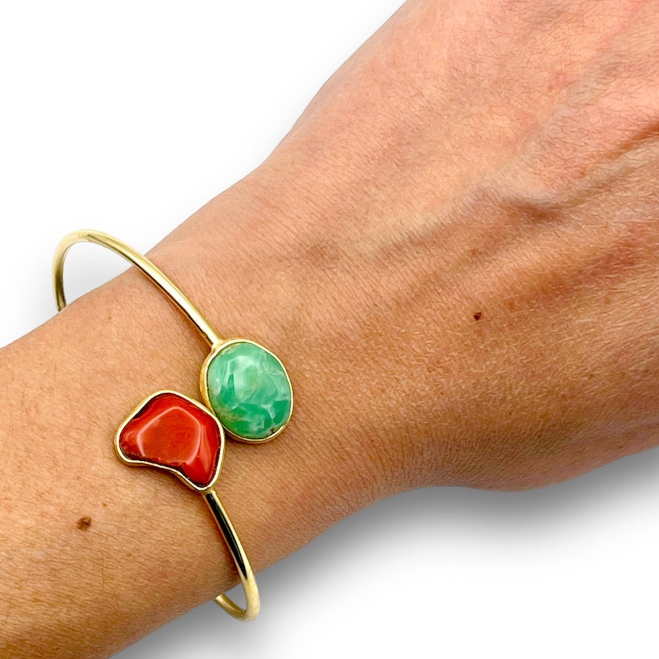 Bracciale con Corallo e Crisoprasio