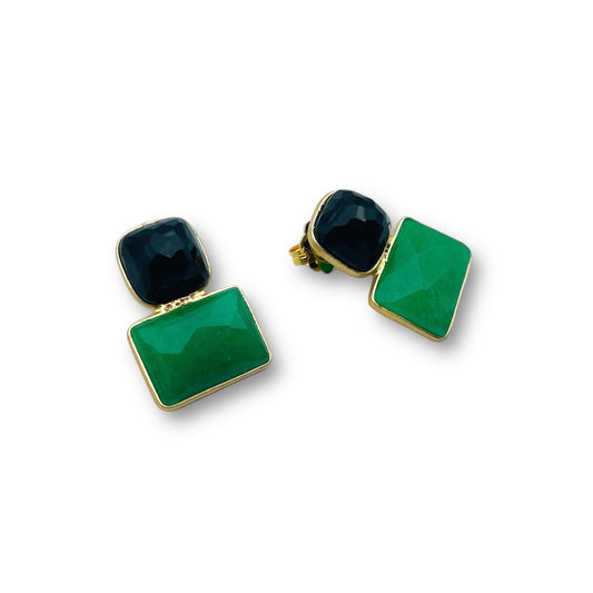 Orecchini con Onice e Quarzo Verde