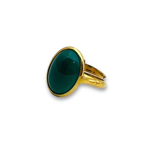Anello con Agata Verde