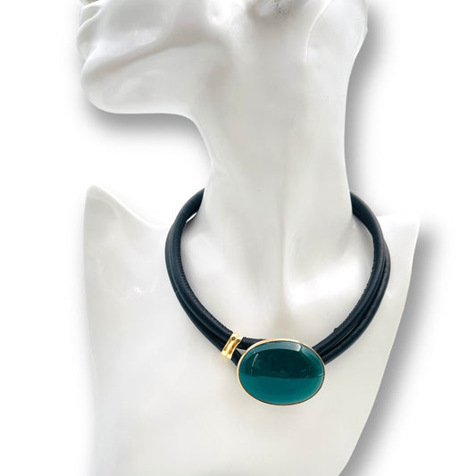 Girocollo Accidia- Agata Verde