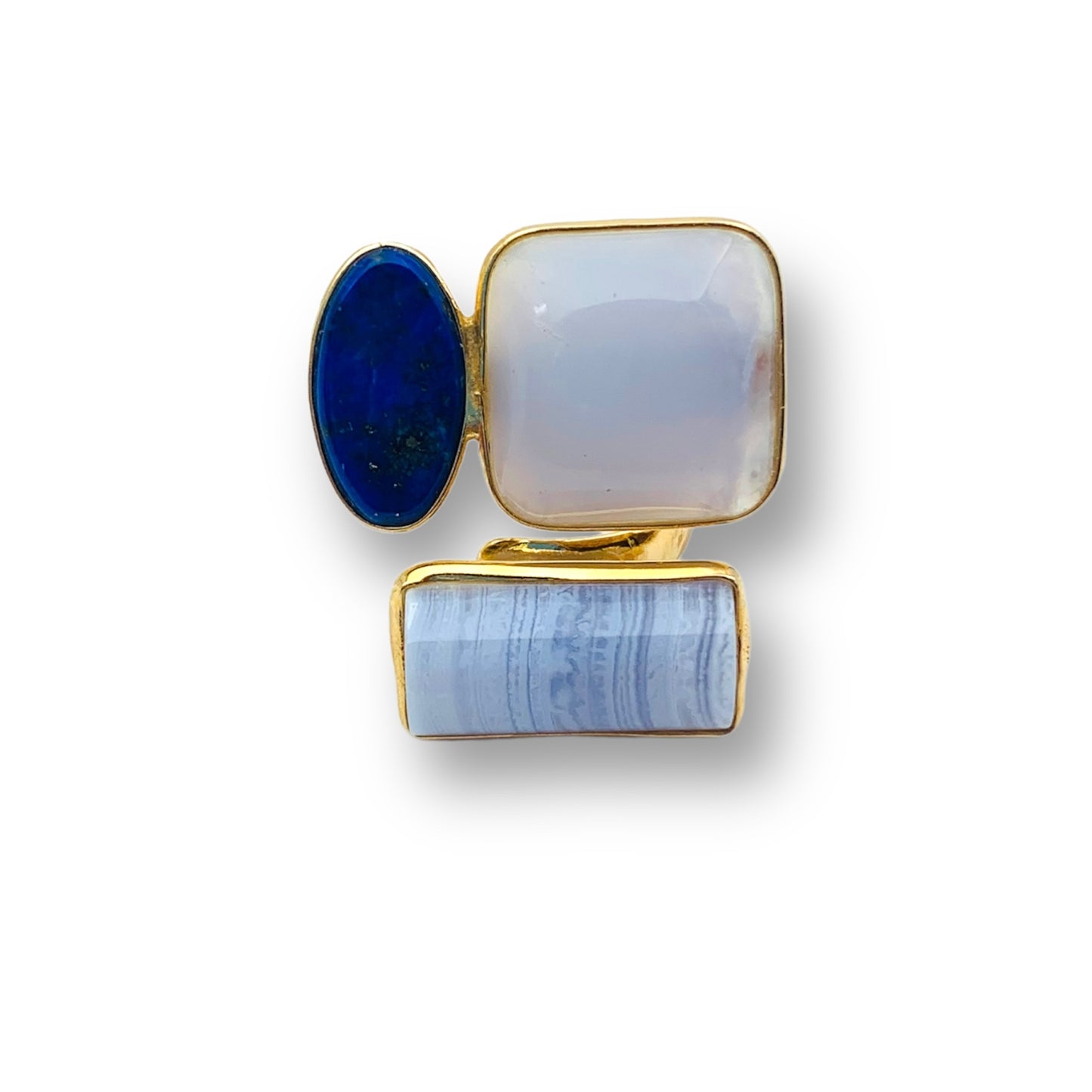 Anello con Lapis e Calcedonio.
