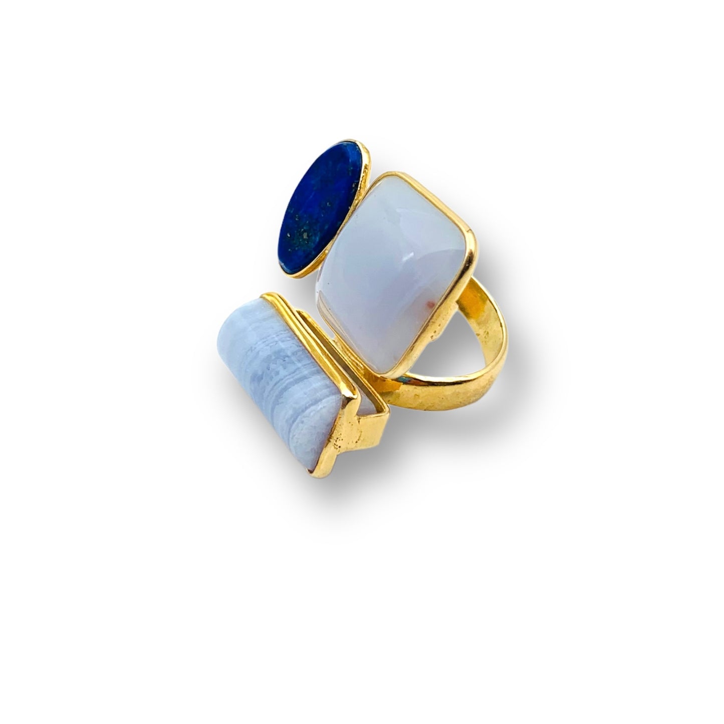 Anello con Lapis e Calcedonio.
