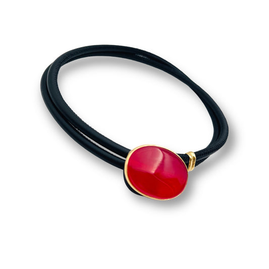 Girocollo Ira- Agata Fucsia