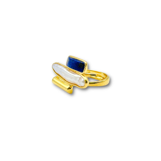 ATENE, anello con Lapis e Perla