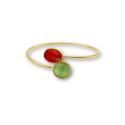 Bracciale con Corallo e Crisoprasio