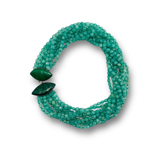 Collier Multifilo con Quarzo Verde e Malachite