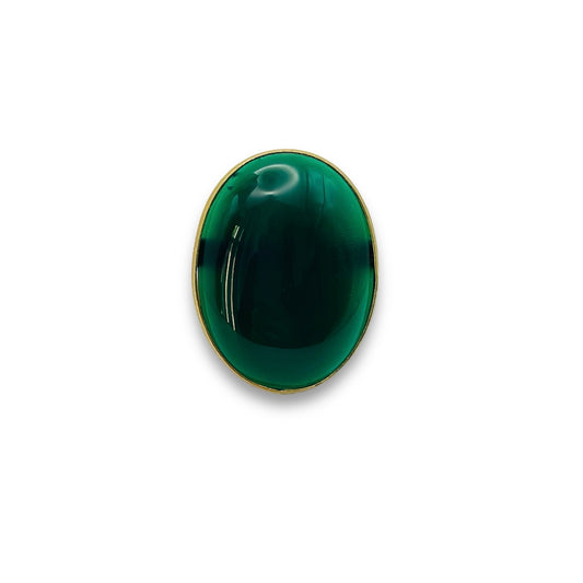 Anello con Agata Verde Maxi Ovale