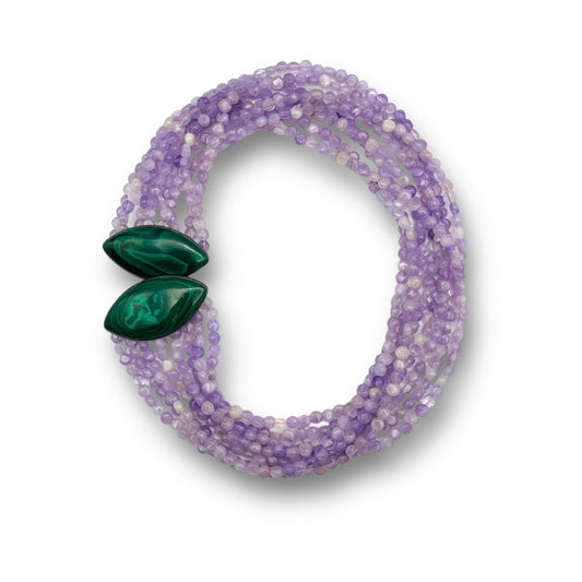 Collier Multifilo con Ametista e Malachite