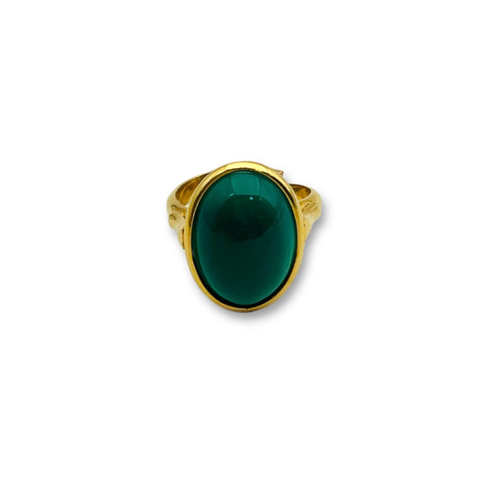 Anello con Agata Verde