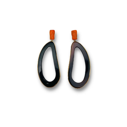 Orecchini con Corallo e Corno
