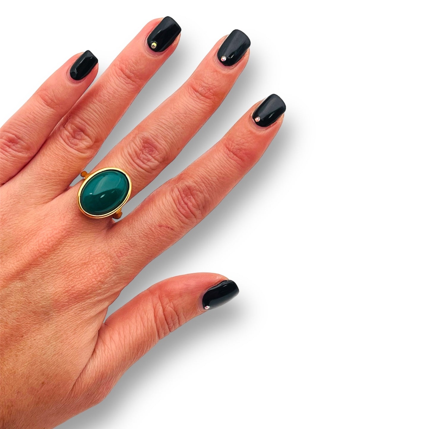 Anello con Agata Verde