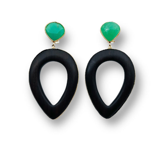 Orecchini in Ebano e Crisoprasio