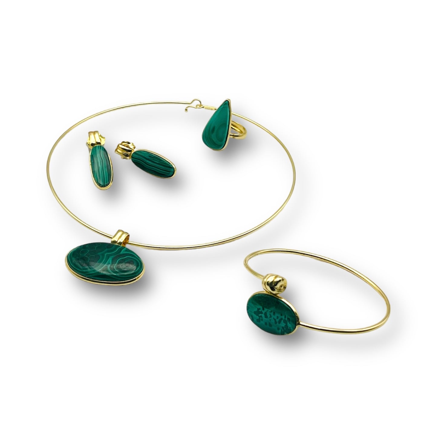 Set Malachite Oval