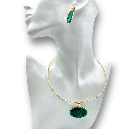 Set Malachite Oval