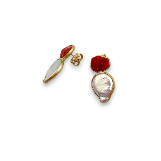 Orecchini con Corallo e Perla
