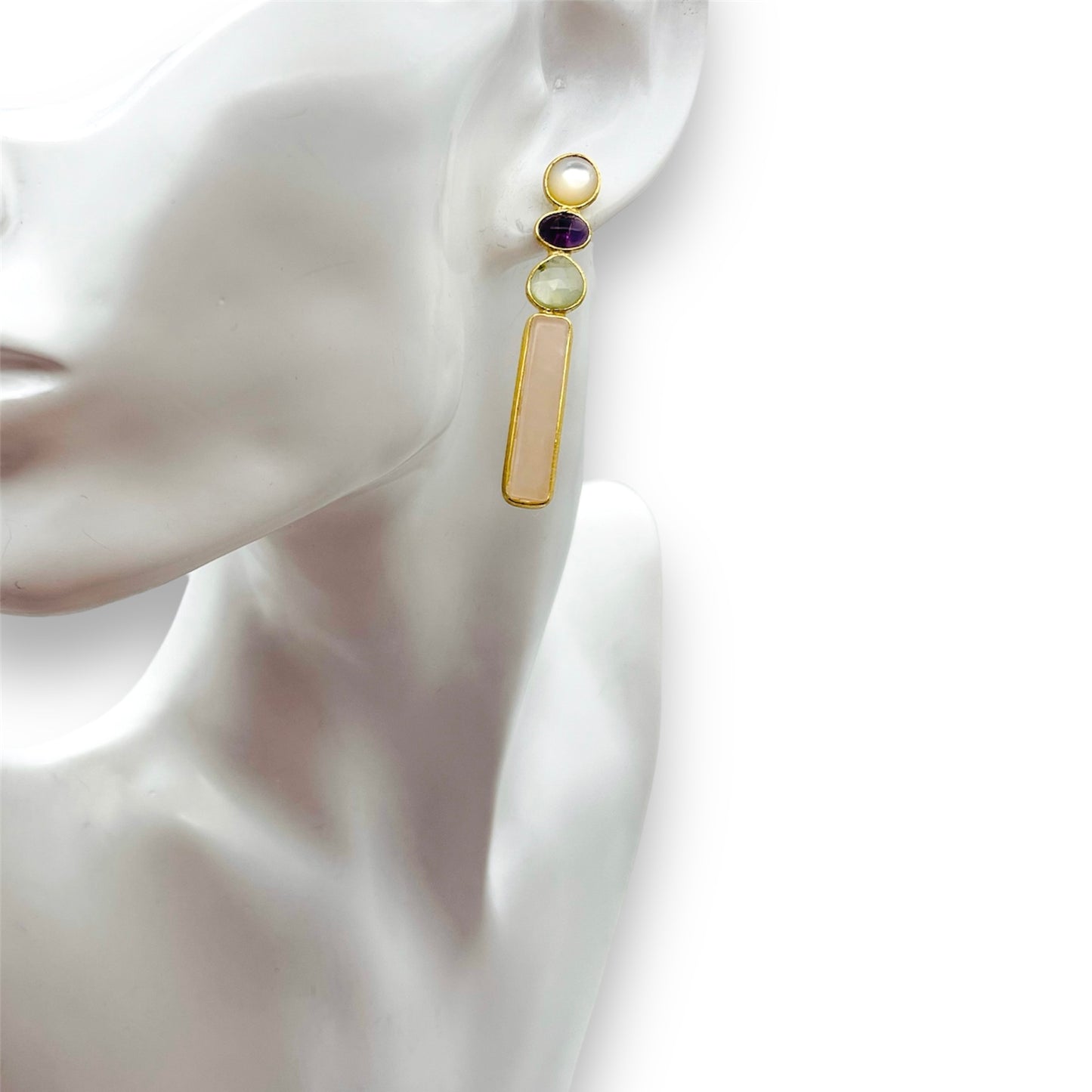 Orecchini con Madreperla e Quarzi