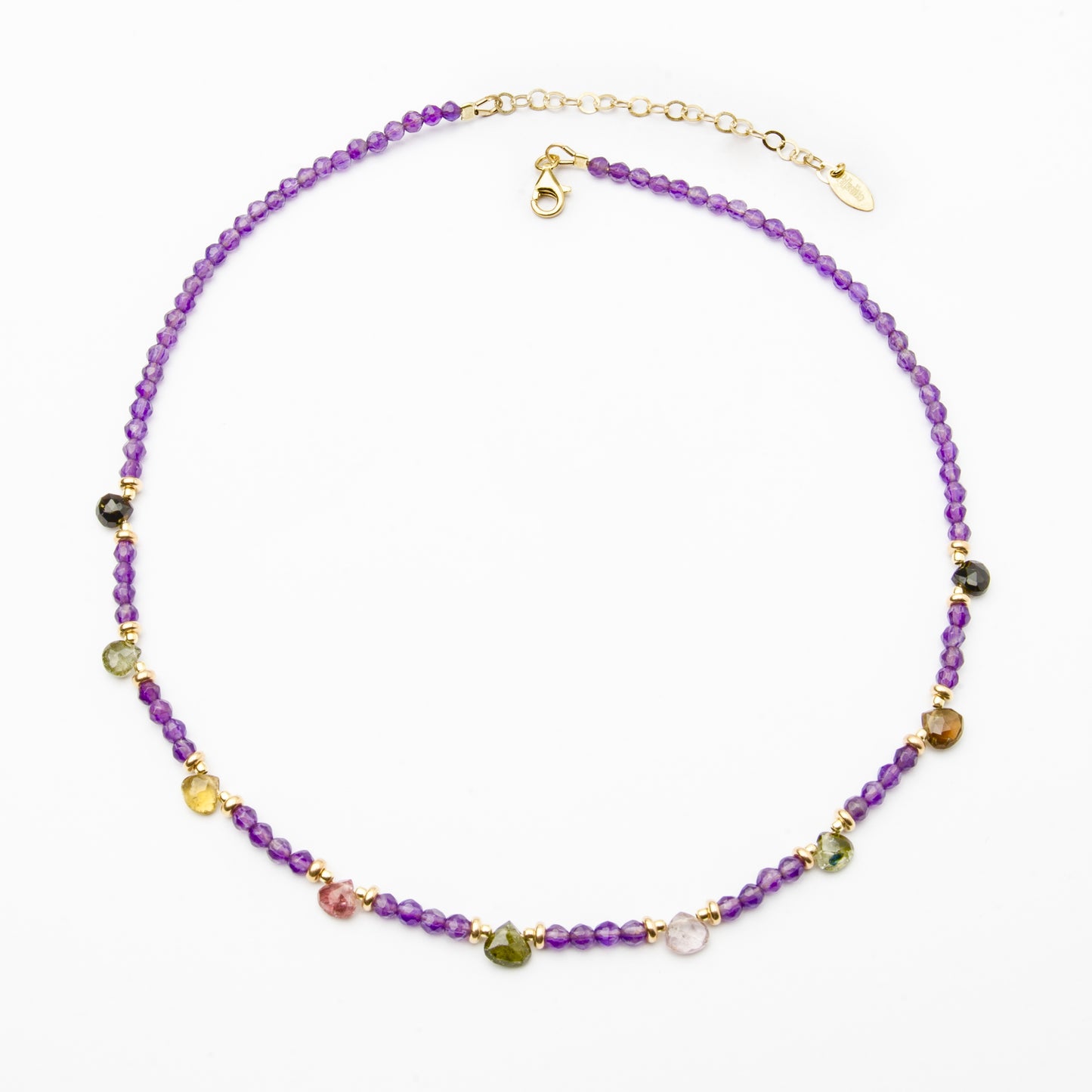 Collana "Andromeda Deluxe" in Argento Dorato 925 con Pietre naturali