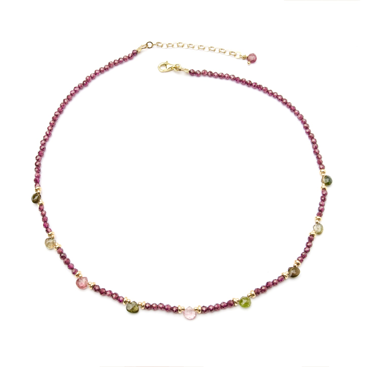 Collana "Andromeda Deluxe" in Argento Dorato 925 con Pietre naturali