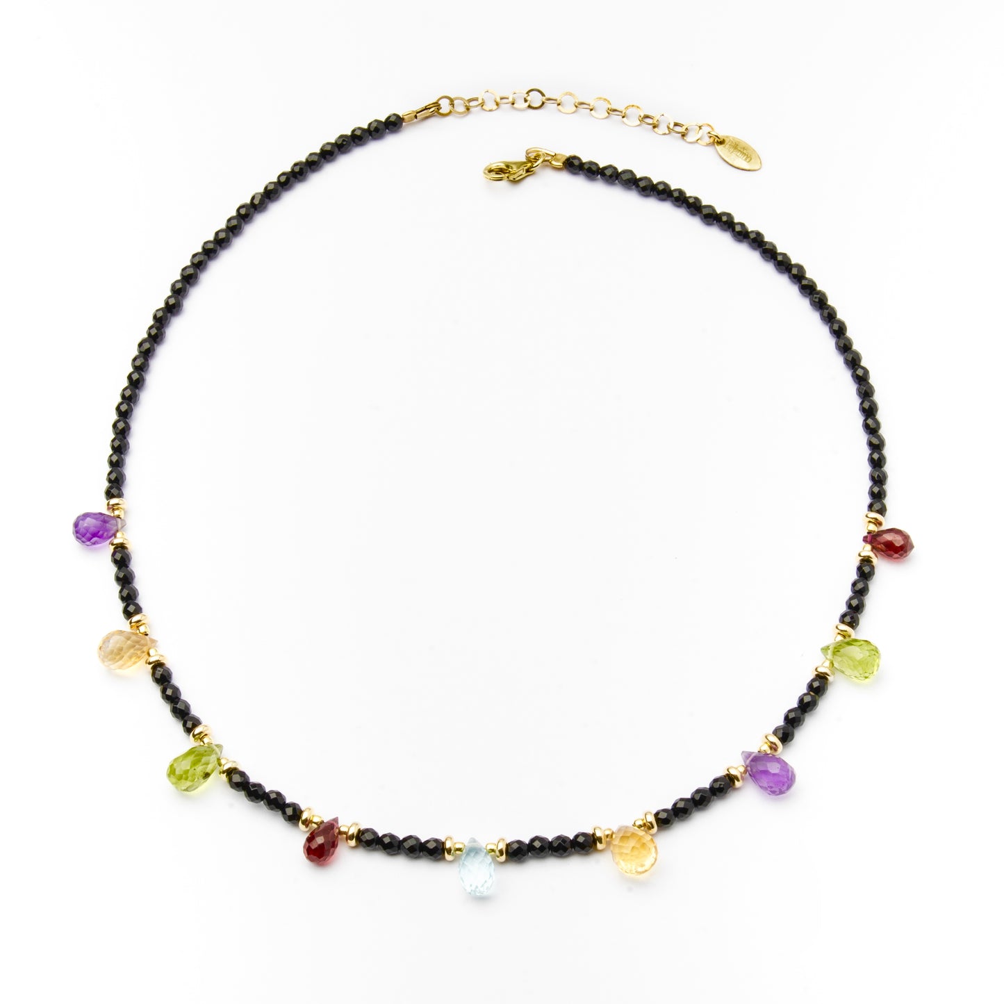 Collana "Andromeda Top Drop" in Argento Dorato 925 & Onice