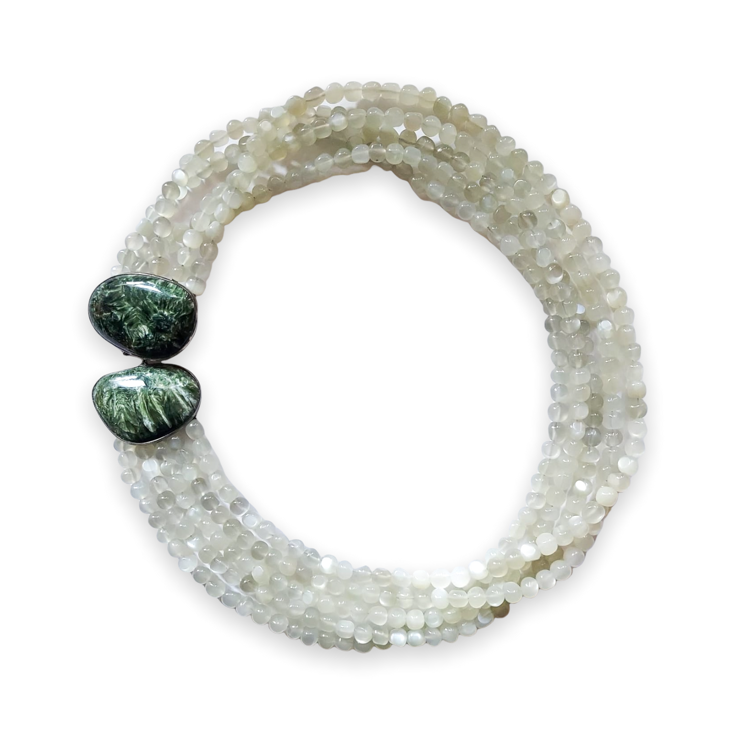 Collier in Argento Nero 925 - Pietra di Luna e Charoite