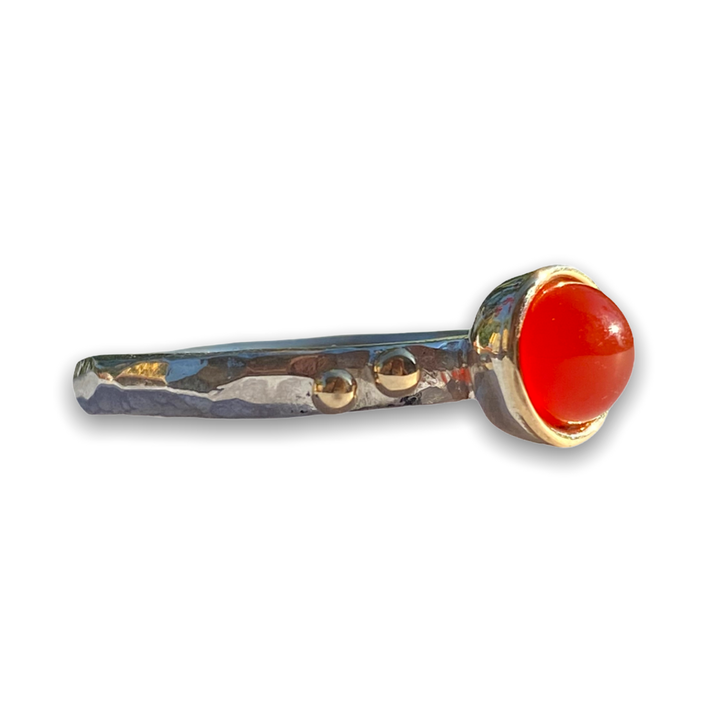 Anello "Chimera" in Argento Bianco 925, Oro 9Kt e Pietre Naturali