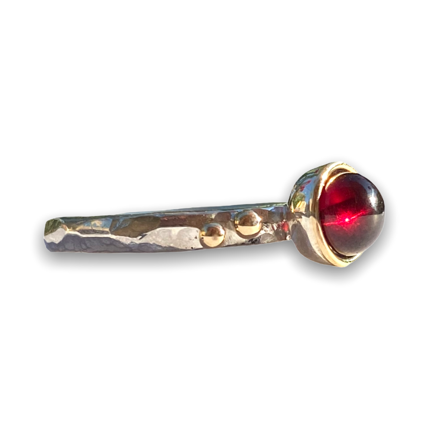 Anello "Chimera" in Argento Bianco 925, Oro 9Kt e Pietre Naturali