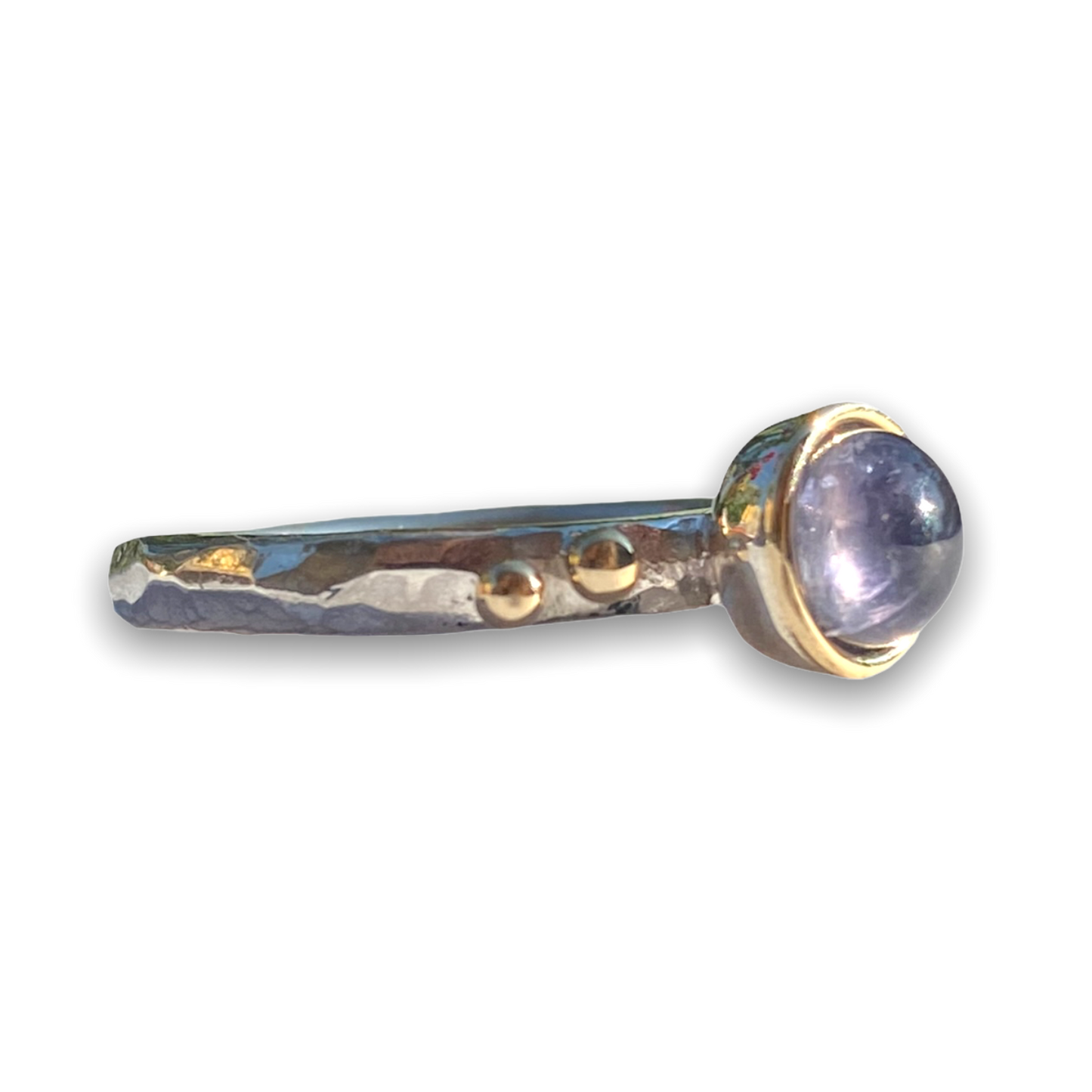 Anello "Chimera" in Argento Bianco 925, Oro 9Kt e Pietre Naturali