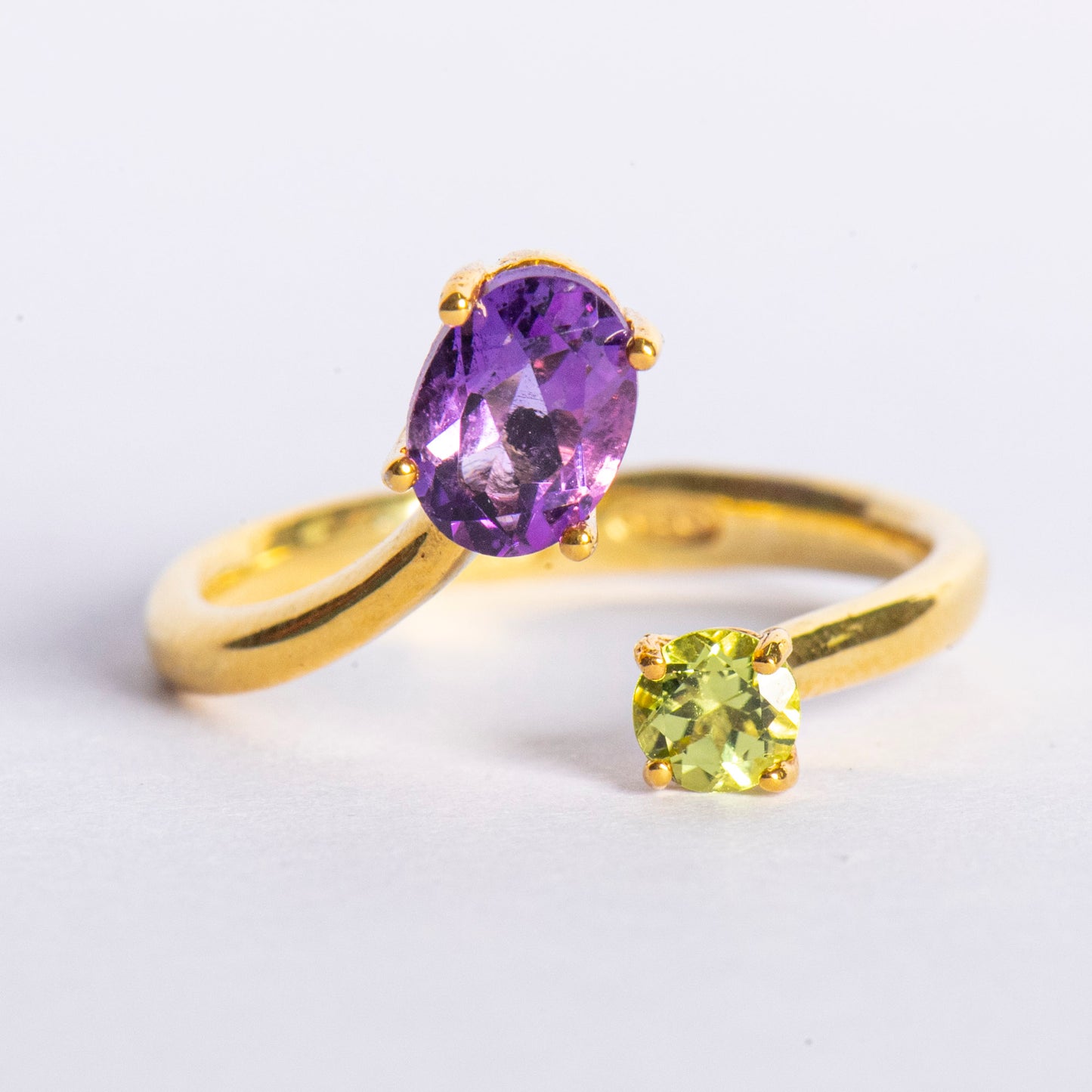 Anello "Andromeda" in Argento Dorato - Ametista