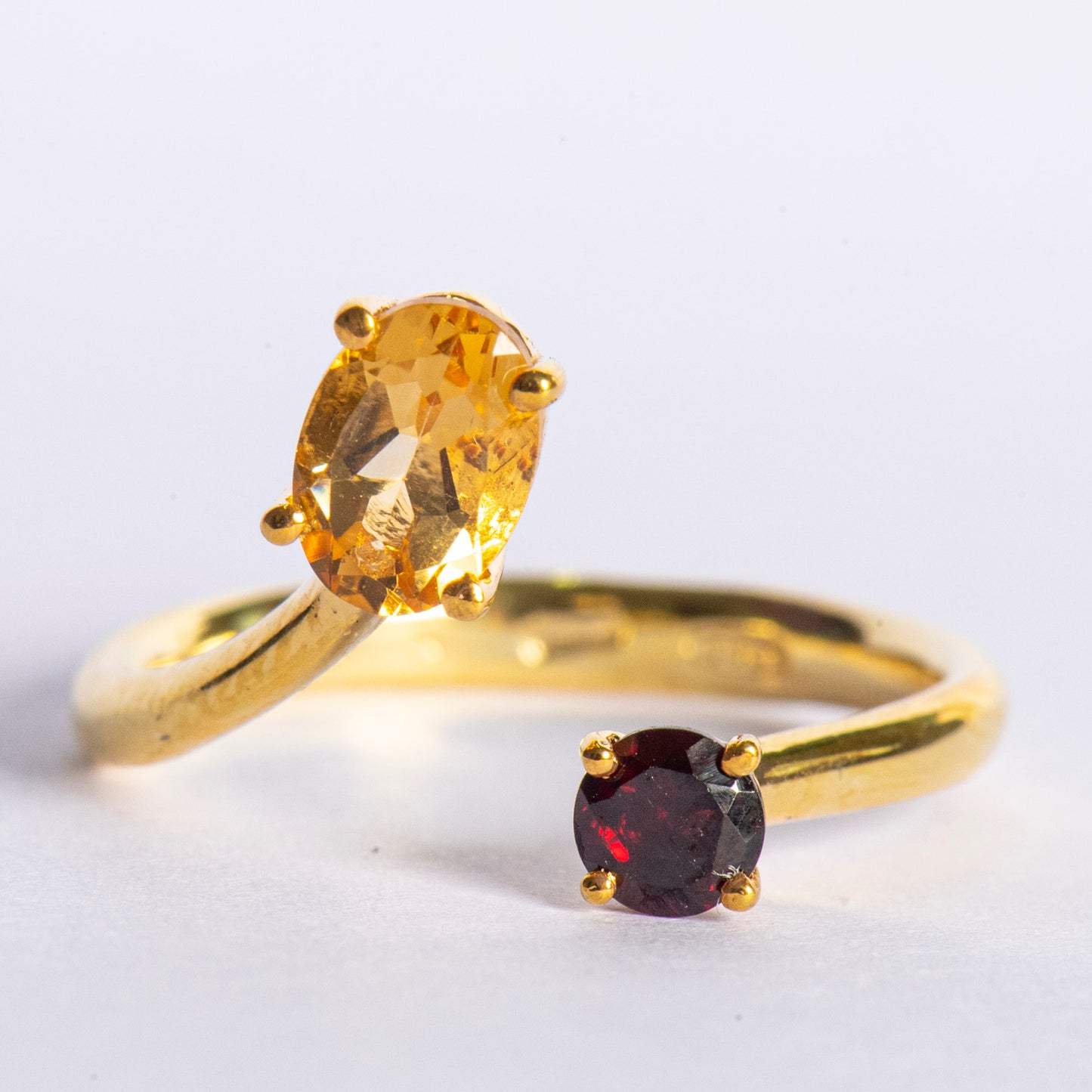 Anello "Andromeda" in Argento Dorato - Citrino