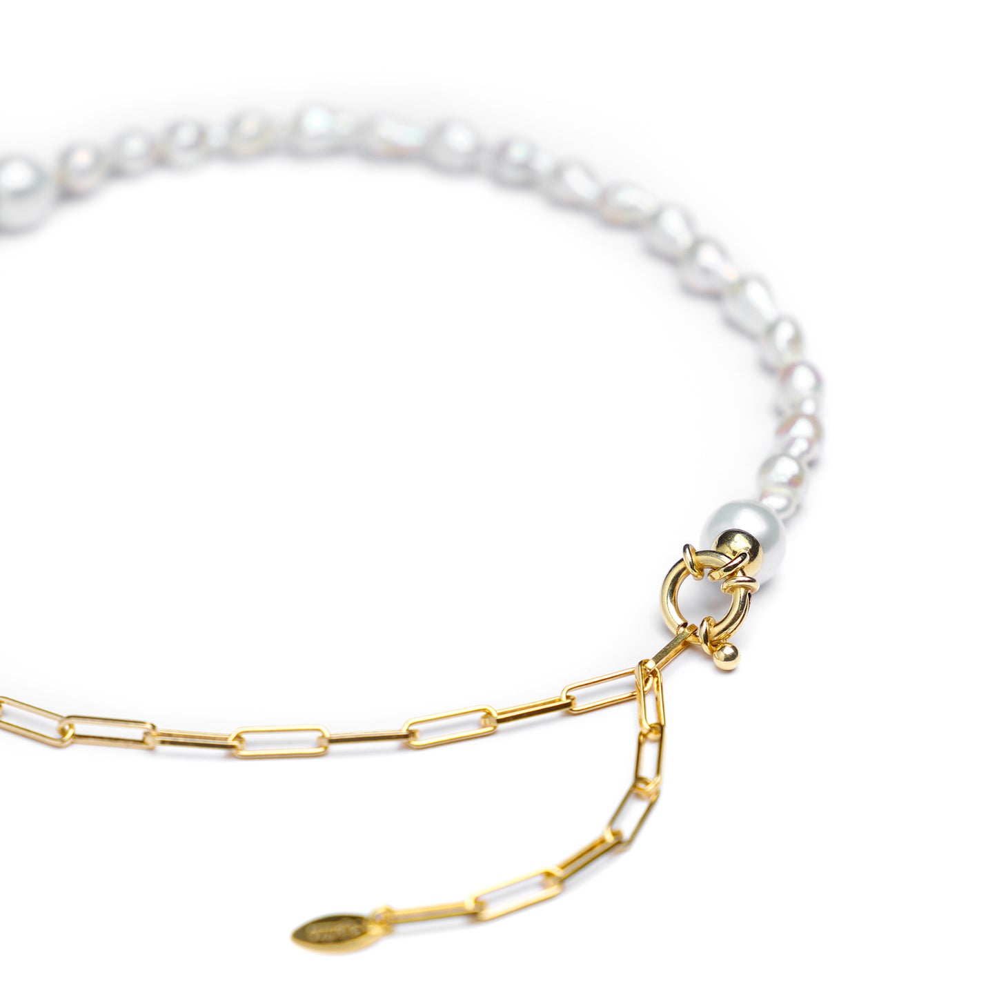 Collana "Andromeda Cometa Smart" in Argento Dorato 925 e Perle