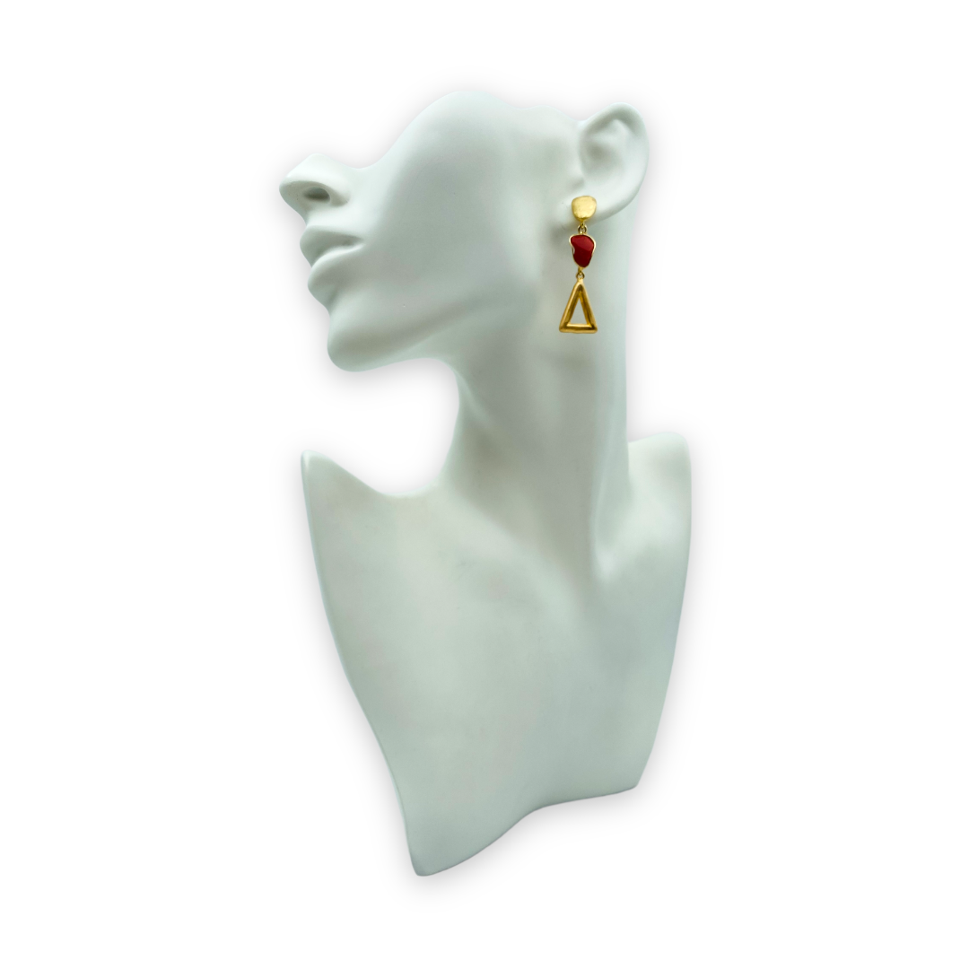 Orecchini in argento dorato e Corallo