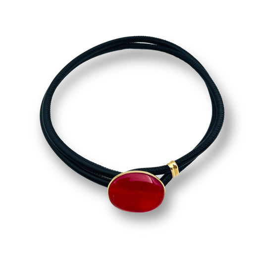 Girocollo Ira- Agata Fucsia