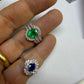 Anello in oro bianco, Smeraldo e diamanti