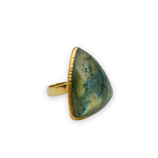 Anello Labradorite tricorno