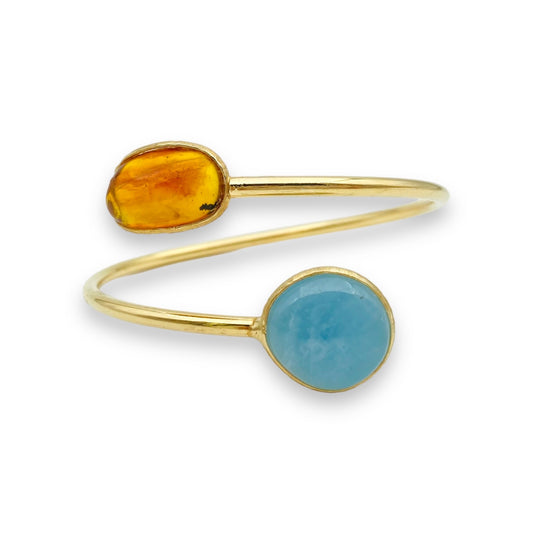 Bracciale Ambra e Acquamarina