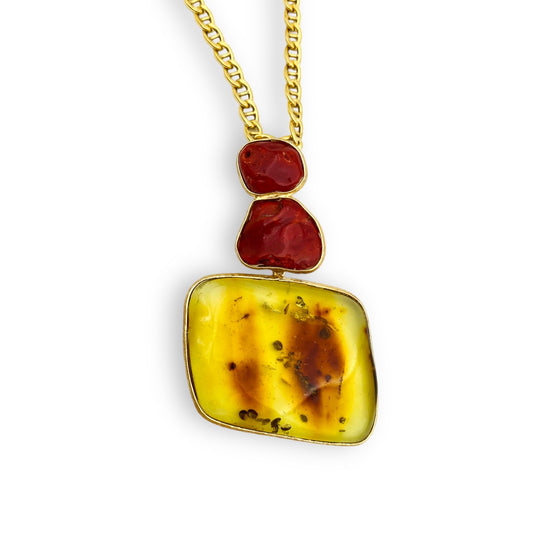 Amuleto Passione -Ambra e Corallo